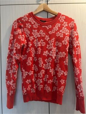 Buffalo David Bitton Red and White Floral Crewneck Sweater